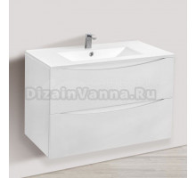 Тумба под раковину без столешницы Vincea Mia 80, подвесная, белая глянцевая, раковина VBS-13980