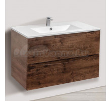 Тумба под раковину без столешницы Vincea Mia 80, подвесная, темный дуб, раковина VBS-13980