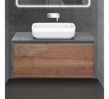 Тумба под раковину без столешницы Vincea Mesa 100 дуб табак, бетон