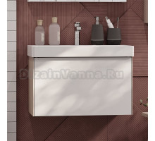 Тумба под раковину без столешницы AQUATON Асти 70 белая глянцевая, ясень шимо