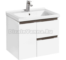 Тумба под раковину без столешницы AQUATON Рене 60 белая, грецкий орех