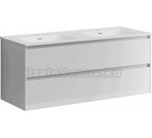 Тумба под раковину без столешницы Sancos Cento 119 см двойная, белый глянец
