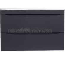 Тумба под раковину без столешницы Style Line Бергамо Мини 80 Люкс Plus подвесная, антискрейтч черная