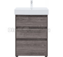 Тумба под раковину без столешницы Aquanet Nova Lite 60 напольная, дуб рошелье, 3 ящика