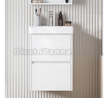 Тумба под раковину без столешницы AQUATON Сканди 45 белый глянец, белый матовый