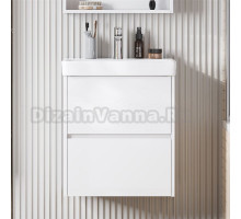 Тумба под раковину без столешницы AQUATON Сканди 55 белый глянец, белый матовый