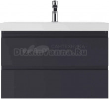 Тумба под раковину без столешницы Домино Graffo 80 графит, матовая