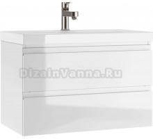 Тумба под раковину без столешницы Домино Graffo 80, белая глянцевая