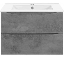 Тумба под раковину без столешницы Vincea Mia Slim 60, подвесная, 2 ящика, бетон