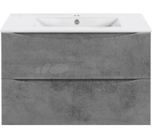 Тумба под раковину без столешницы Vincea Mia Slim 80, подвесная, 2 ящика, бетон