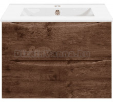 Тумба под раковину без столешницы Vincea Mia Slim 70, подвесная, 2 ящика, темное дерево