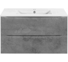 Тумба под раковину без столешницы Vincea Mia Slim 90, подвесная, 2 ящика, бетон