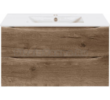 Тумба под раковину без столешницы Vincea Mia Slim 90, подвесная, 2 ящика, дуб винтаж