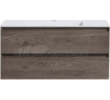 Тумба под раковину без столешницы Vincea Luka 100, подвесная, 2 ящика, темный дуб