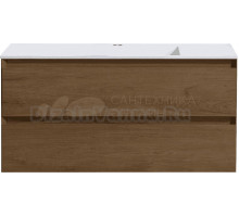 Тумба под раковину без столешницы Vincea Luka 100, подвесная, 2 ящика, дуб табак
