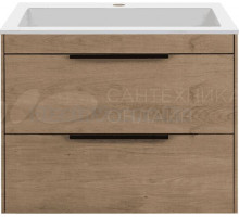 Тумба под раковину без столешницы Vincea Chiara 2D 60, подвесная, 2 ящика, натуральный дуб