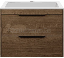 Тумба под раковину без столешницы Vincea Chiara 2D 60, подвесная, 2 ящика, дуб табак
