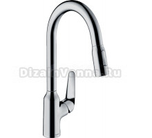 Комплект Смеситель Hansgrohe Focus M42 71800000 хром + Фартук черный