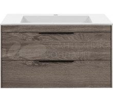 Тумба под раковину без столешницы Vincea Chiara 2D 80, подвесная, 2 ящика, темный дуб