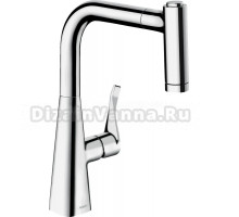Комплект Смеситель Hansgrohe Metris M71 14834000 хром + Фартук черный