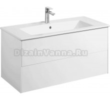 Тумба под раковину без столешницы AQUATON Сохо 100 подвесная, белая глянцевая