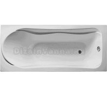 Акриловая ванна EUROLUX Akra 170x75 см, пристенная, белая, с каркасом, 170х75, с каркасом