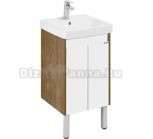 Тумба под раковину без столешницы AQUATON Сканди 45 белая глянцевая, дуб рустикальный