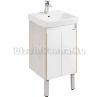 Тумба под раковину без столешницы AQUATON Сканди 45 белая глянцевая, дуб верона