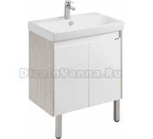 Тумба под раковину без столешницы AQUATON Сканди 70 белая глянцевая, дуб верона