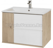 Тумба под раковину без столешницы AQUATON Бостон 75 дуб эврика, белый глянец, под раковину Элина 75
