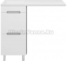 Тумба под раковину без столешницы Misty Байкал 40 под стиральную машину, белая