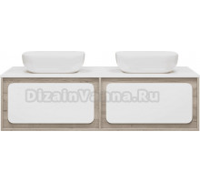 Тумба под раковину без столешницы Misty Дубль 150 дуб калифакс белый, белая