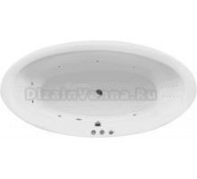 Акриловая ванна Excellent Lumina Smart Nano 190x95 см, встраиваемая, с гидромассажем, белая, овальная, с каркасом, со сливом-переливом