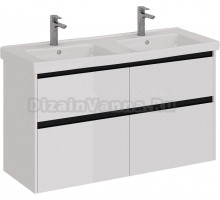 Тумба под раковину без столешницы Lemark Combi 120 черная, белая глянцевая