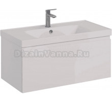 Тумба под раковину без столешницы Lemark Veon mini 90 белая глянцевая, 1 ящик