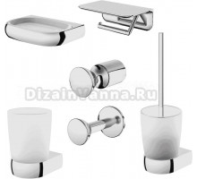 Набор Мыльница AM.PM Sensation A3034200 + Стакан A3034300 + Ершик A3033300 + Держатель A30341500 с полкой для телефона + Крючок A3035500 + Крючок A3035800