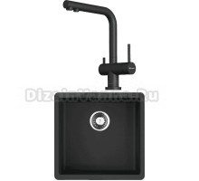 Комплект Мойка Omoikiri Kata 44-U-BL черная + Смеситель Nagano P-BL черный