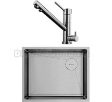 Комплект Мойка Omoikiri Taki 54-U/IF-IN Side SF нержавеющая сталь + Смеситель Tonami BN нержавеющая сталь