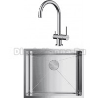 Комплект Мойка Omoikiri Taki 54-U/IF-IN нержавеющая сталь + Смеситель Yamada BN нержавеющая сталь