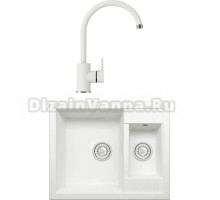 Комплект Мойка Tolero Classic R109/923 белая + Смеситель Polygran Элара 660724 белый хлопок