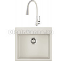 Комплект Мойка Omoikiri Tedori 57 белая + Смеситель Potato P284 P36284-7 белый