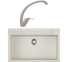 Комплект Мойка Omoikiri Tedori 79 белая + Смеситель Ulgran U-007 -331 белый