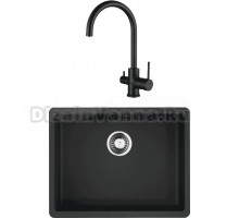 Комплект Мойка Omoikiri Kata 54-U-BL черная + Смеситель Kaiser Merkur 26744-9 черный