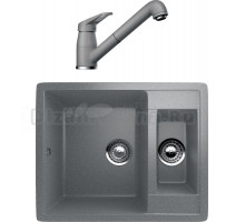 Комплект Мойка Ulgran U-106 -309 темно-серая + Смеситель Omoikiri Tateyama-S GR серый