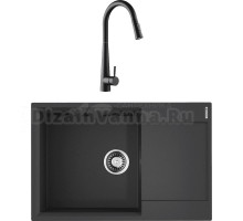Комплект Мойка Omoikiri Daisen 78-LB черная + Смеситель Orange Steel M99-007b черный