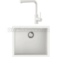 Комплект Мойка Omoikiri Yamakawa 55T-U/I-WH белая + Смеситель Nakagawa P-WH белый