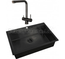 Комплект Мойка Zorg Light ZL R 750510 GRAFIT + Смеситель Inox SZR-7039 BR/GRAFIT бронза графит