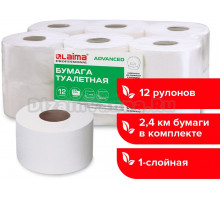 Туалетная бумага Laima Advanced T2 белая (Блок: 12 рулонов)
