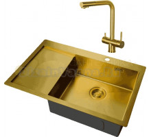 Комплект Мойка Zorg Light ZL R 780510-R BRONZE + Смеситель Inox SZR-7039 BRONZE бронза