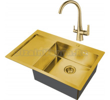 Комплект Мойка Steel Hammer SH 7851-R BRONZE бронза + Смеситель SH 819 BRONZE